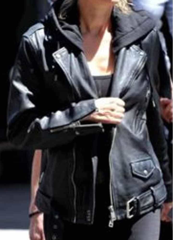 THE 355 (MACE) JESSICA CHASTAIN BLACK LEATHER JACKET THE 355 (MACE) JESSICA CHASTAIN BLACK LEATHER JACKET